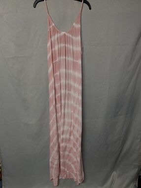 Raviya Pink and White Tie-Dye Maxi Dress Size S